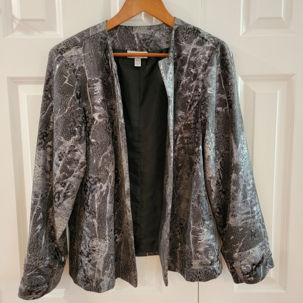 Dressbarn Women’s Open Front Cropped Jacket Size 14/16